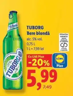 Lidl TUBORG Bere blondă Ofertă