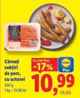 Lidl Cârnați subțiri de porc, cu usturoi Ofertă