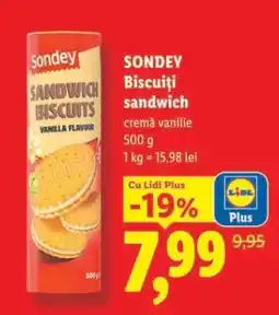 Lidl Sondey Biscuiți Sandwich Ofertă