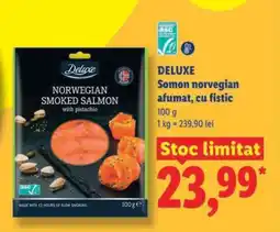 Lidl DELUXE Somon norvegian afumat, cu fistic Ofertă