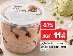 Carrefour Înghețată cu cacao și sos de ciocolată, Simpl Ofertă