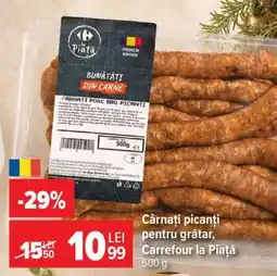 Carrefour Cârnați picanți pentru grătar, Carrefour la Piață Ofertă