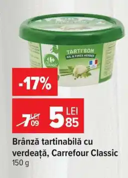 Carrefour Brânză tartinabilă cu verdeață, Carrefour Classic Ofertă