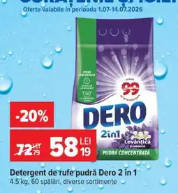 Carrefour Detergent de rufe pudră Dero 2 in 1 Ofertă
