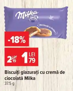Carrefour Biscuiți glazurați cu cremă de ciocolată Milka Ofertă