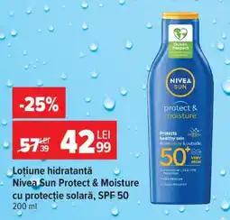Carrefour Loțiune hidratantă Nivea Sun Protect & Moisture cu protecție solară, SPF 50 Ofertă