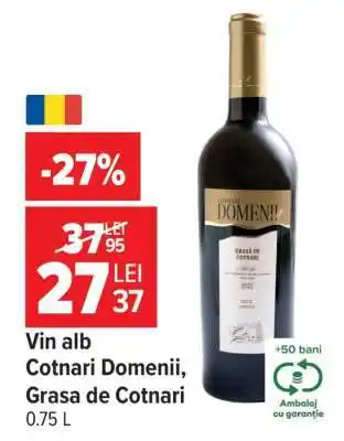Carrefour Vin alb Cotnari Domenii, Grasă de Cotnari Ofertă