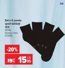 Carrefour Set x 4 șosete sport bărbați TEX Ofertă