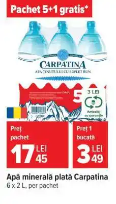 Carrefour Apă minerală plată, Carpatina Ofertă