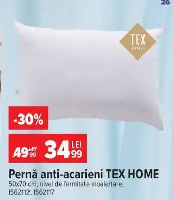 Carrefour Pernă anti-acarieni TEX HOME Ofertă