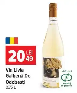 Carrefour Vin Livia Galbenă De Odobești Ofertă