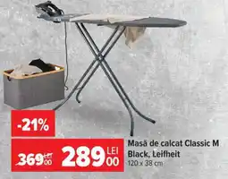 Carrefour Masă de călcat Classic M Black, Leifheit Ofertă