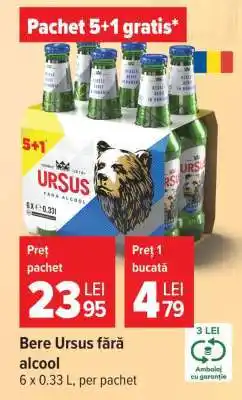 Carrefour Bere Ursus fără alcool Ofertă