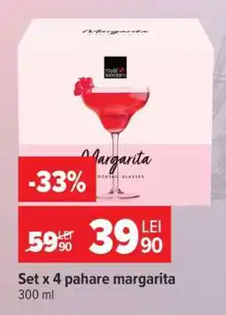 Carrefour Set x 4 pahare margarita Ofertă