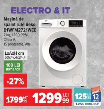 Mașină de spălat rufe Beko B1WFM2721WEE
