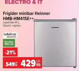 Carrefour Frigider minibar Heinner HMB-HM41SE++ Ofertă