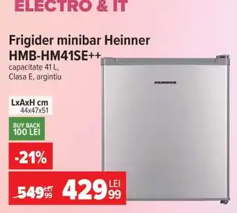 Carrefour Frigider minibar Heinner HMB-HM41SE++ Ofertă