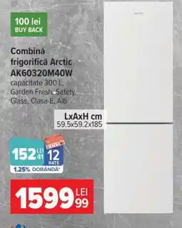 Carrefour Combină frigorifică Arctic AK60320M40W Ofertă