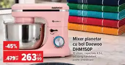 Carrefour Mixer planetar cu bol Daewoo DHM150P Ofertă
