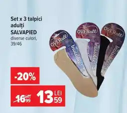 Carrefour Set x 3 talpici adulți SALVAPIED Ofertă