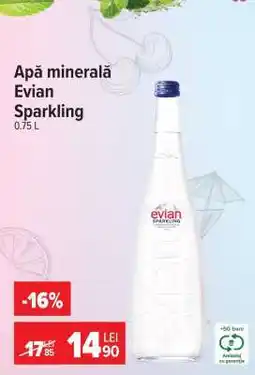 Carrefour Apă minerală Evian Sparkling 0.75 L Ofertă