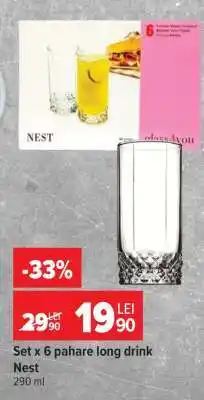 Carrefour Set x 6 pahare long drink Nest Ofertă