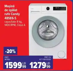 Carrefour Mașină de spălat rufe Candy 48SE6-S Ofertă