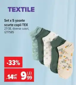 Carrefour Set x 5 șosete scurte copii TEX Ofertă