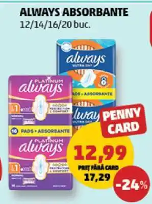Penny Always Absorbante Ofertă