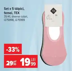 Carrefour Set x 5 tălpici, femei, TEX Ofertă