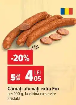 Carrefour Cârnați afumați extra, Fox Ofertă