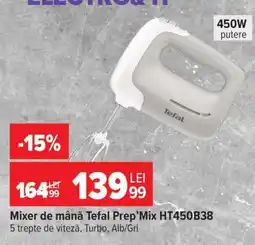 Carrefour Mixer de mână Tefal Prep’Mix HT450B38 Ofertă