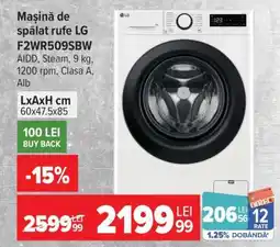 Carrefour Mașină de spălat rufe LG F2WR509SBW Ofertă
