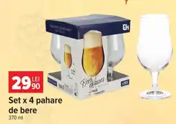 Carrefour Set x 4 pahare de bere Ofertă