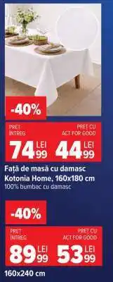 Carrefour Față de masă cu damasc Kotonia Home, 160x180 cm Ofertă