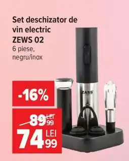 Carrefour Set deschizător de vin electric ZEWS 02 Ofertă