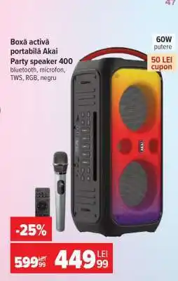 Carrefour Boxă activă portabilă Akai Party speaker 400 Ofertă