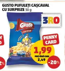 Penny Gusto Pufuleți Cașcaval cu Surprize 30 g Ofertă
