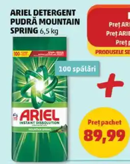 Penny ARIEL DETERGENT PUDRĂ MOUNTAIN SPRING 6,5 kg Ofertă