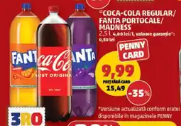 Penny COCA-COLA regular / FANTA portocale/madness Ofertă