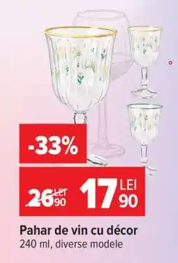 Carrefour Pahar de vin cu décor Ofertă