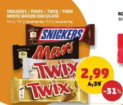 Penny SNICKERS / MARS / TWIX / TWIX WHITE BATON CIOCOLATĂ Ofertă