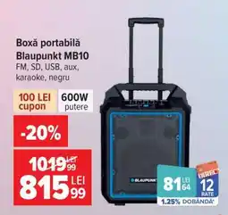Carrefour Boxă portabilă Blaupunkt MB10 Ofertă