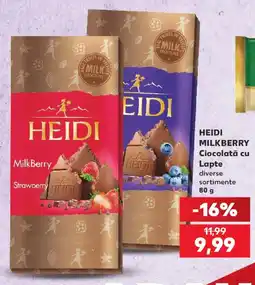 Kaufland HEIDI MILKBERRY Ciocolată cu Lapte Ofertă
