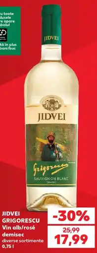 Kaufland JIDVEI GRIGORESCU Vin alb/rosé demisec Ofertă