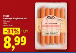 Lidl PIKOK Crenvursti din piept de pui Ofertă