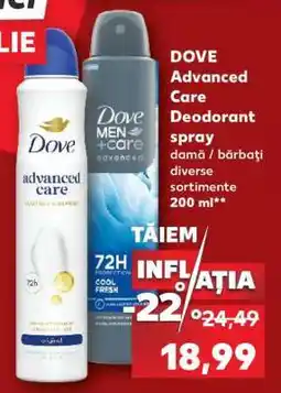 Kaufland DOVE ADVANCED CARE Deodorant spray Ofertă