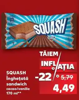 Kaufland SQUASH Înghețată sandwich cacao/vanilie Ofertă