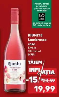 Kaufland RIUNITE LAMBRUSCO Rosé + Ofertă