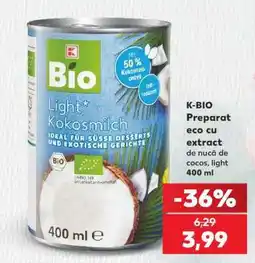 Kaufland K-BIO Preparat eco cu extract de nucă de cocos, light 400 ml Ofertă